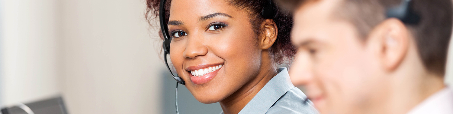 Woman with headset