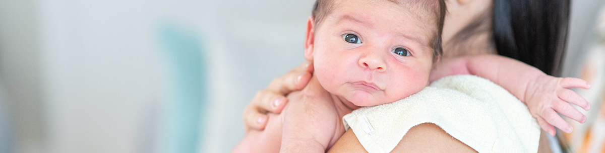 Newborn baby and mother